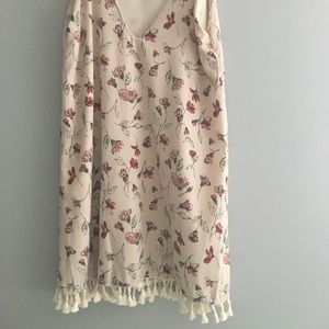 Mod Ref silky floral pink slip dress